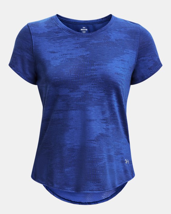 Camiseta de manga corta UA Streaker Speed Camo para mujer, Blue, pdpMainDesktop image number 4